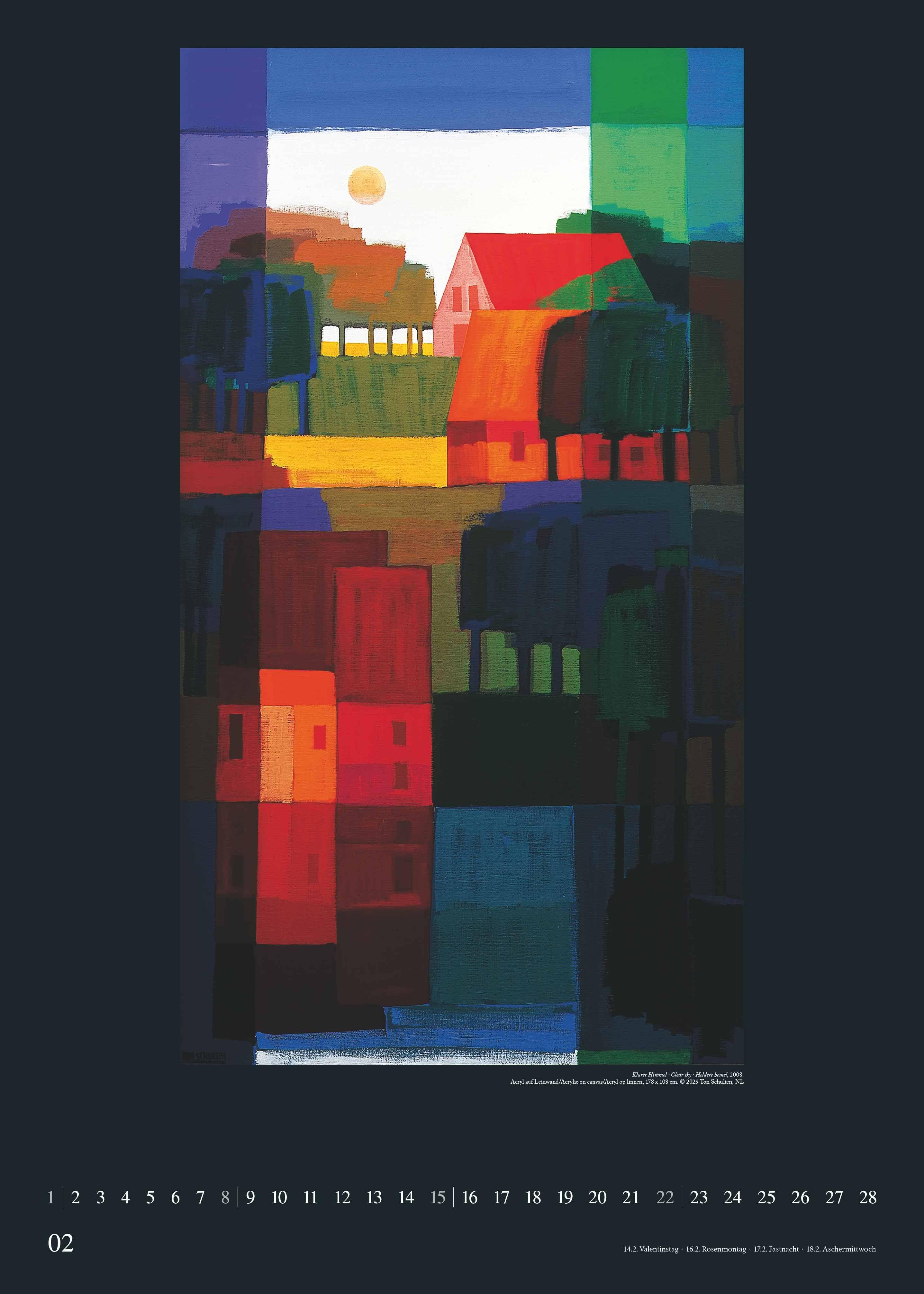 Beispielinhalt (Bild) Ton Schulten 2026 - Kunst-Kalender - Poster-Kalender - 50x70