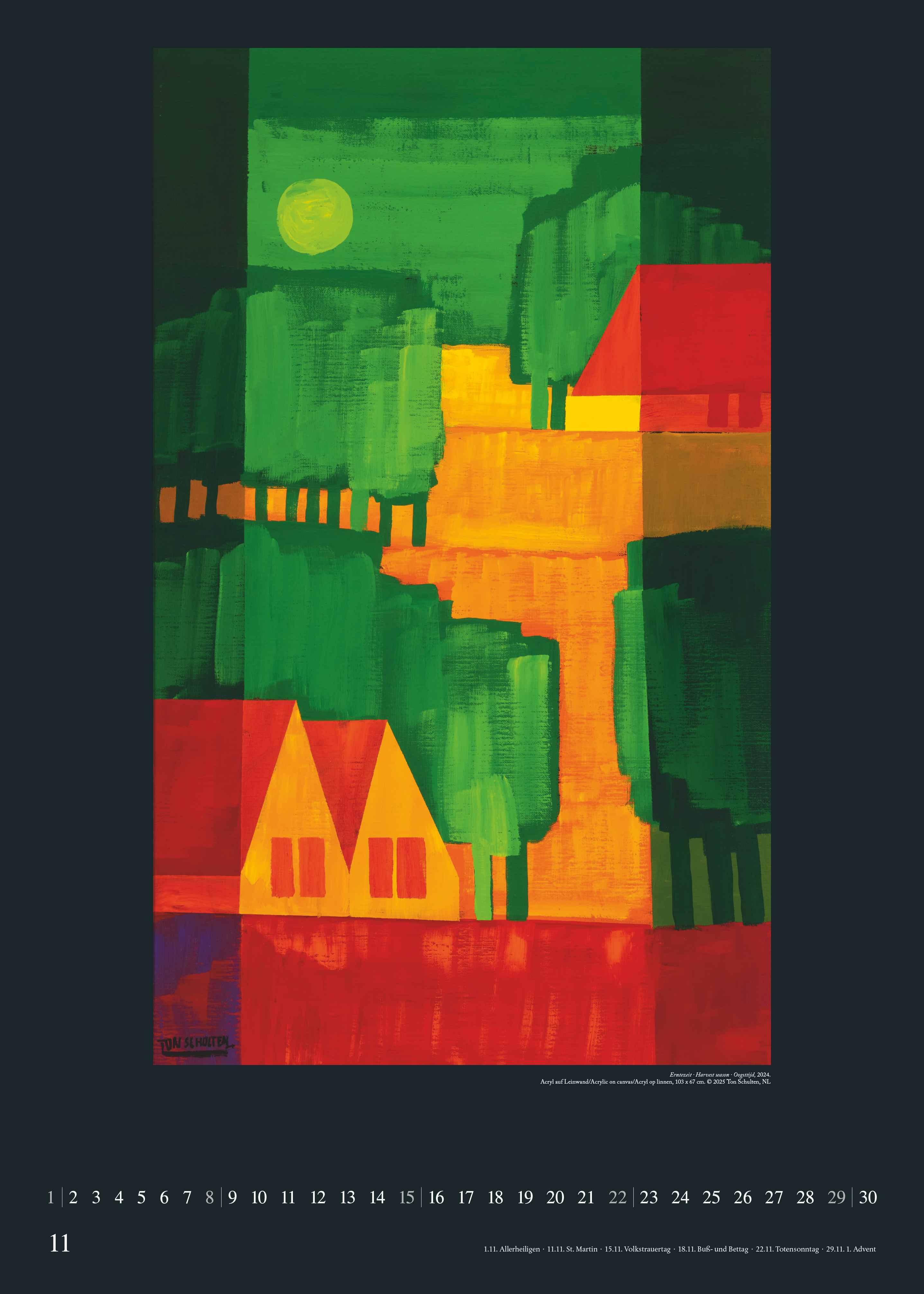Beispielinhalt (Bild) Ton Schulten 2026 - Kunst-Kalender - Poster-Kalender - 50x70