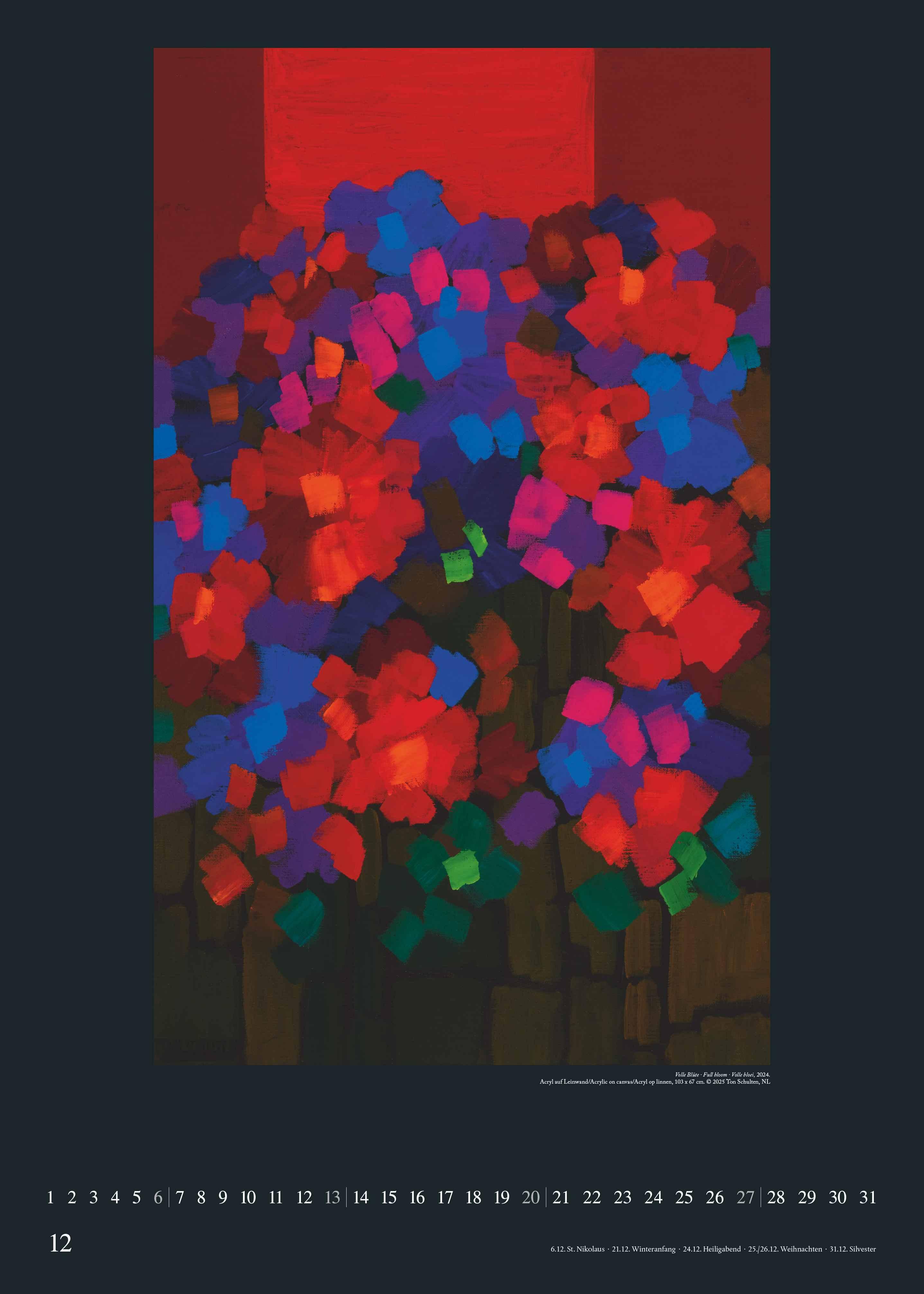 Beispielinhalt (Bild) Ton Schulten 2026 - Kunst-Kalender - Poster-Kalender - 50x70