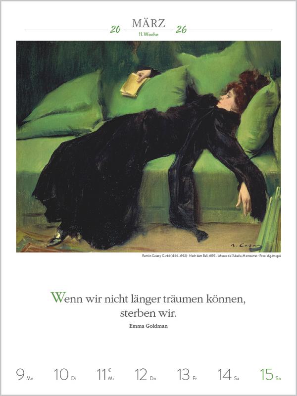 Beispielinhalt (Bild) Literaturkalender Frauen lieben Lesen 2026