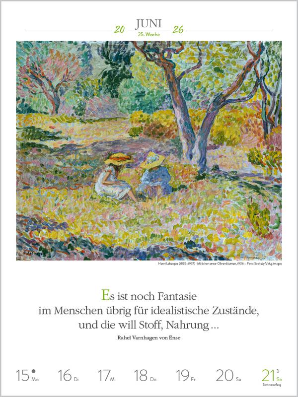 Beispielinhalt (Bild) Literaturkalender Frauen lieben Lesen 2026
