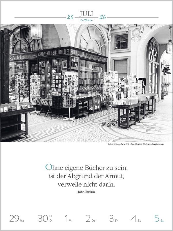 Beispielinhalt (Bild) Literaturkalender Frauen lieben Lesen 2026