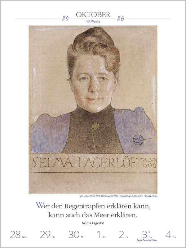 Beispielinhalt (Bild) Literaturkalender Frauen lieben Lesen 2026