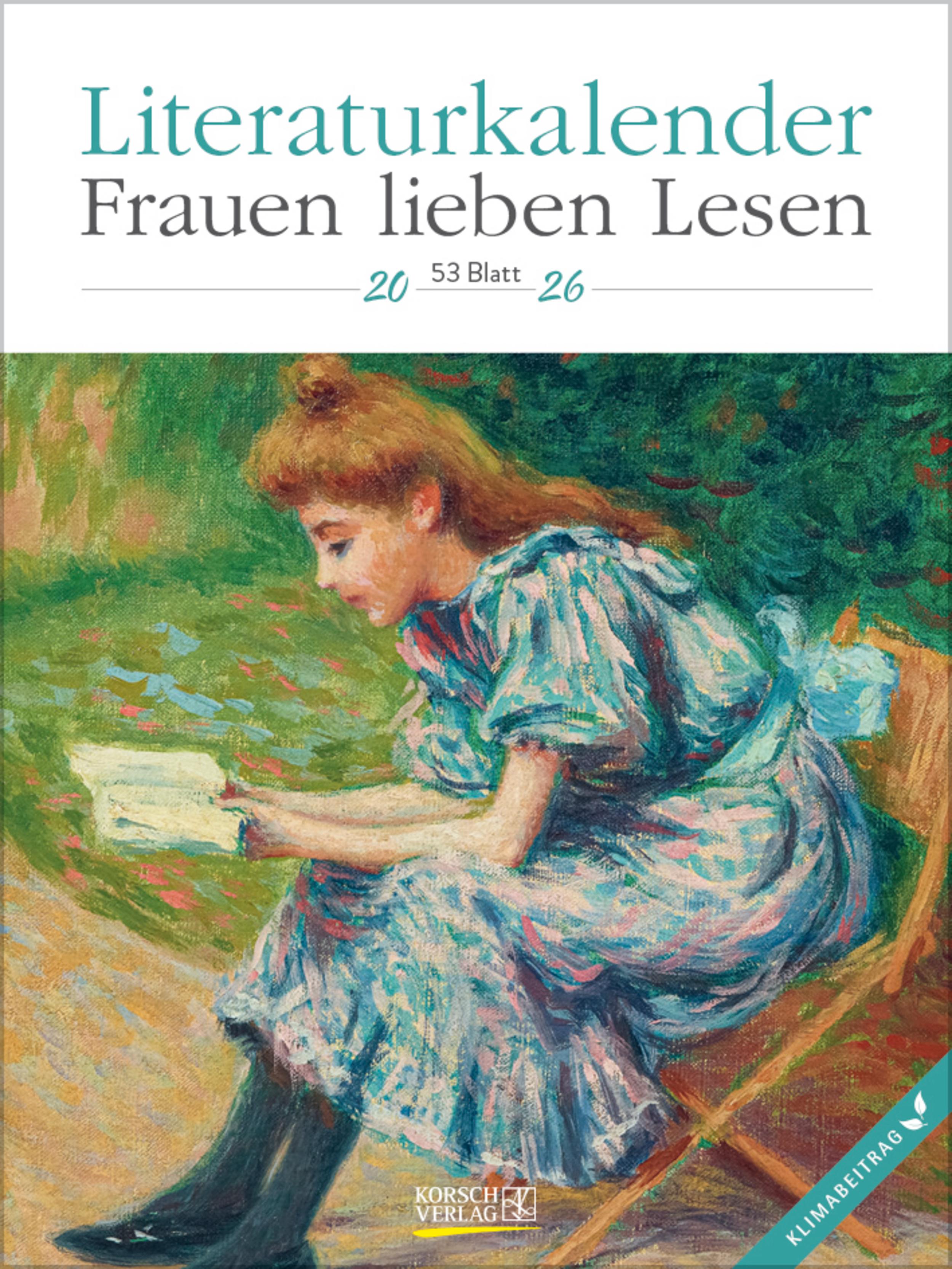 Vorderes Coverbild Literaturkalender Frauen lieben Lesen 2026
