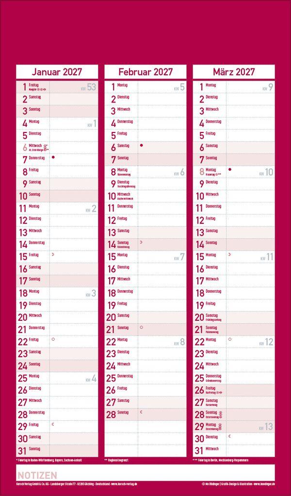 Beispielinhalt (Bild) Familienplaner Vintage 2026