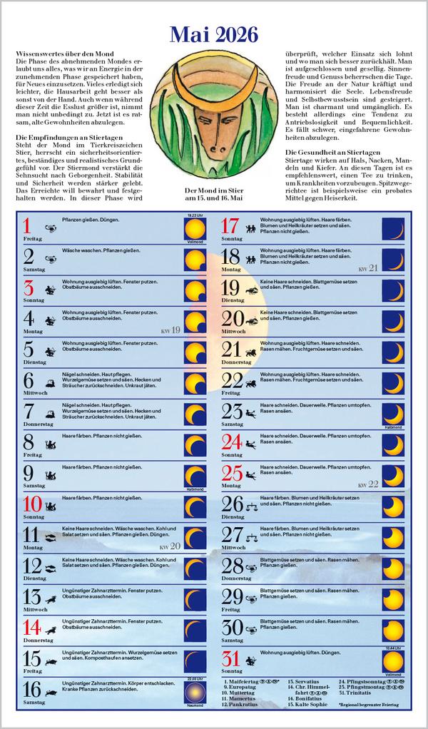 Beispielinhalt (Bild) Mit dem Mond im Rhythmus 2026