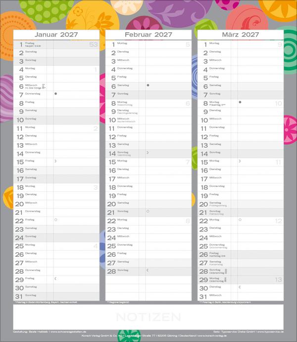 Beispielinhalt (Bild) Multiplaner - Colour your time 2026