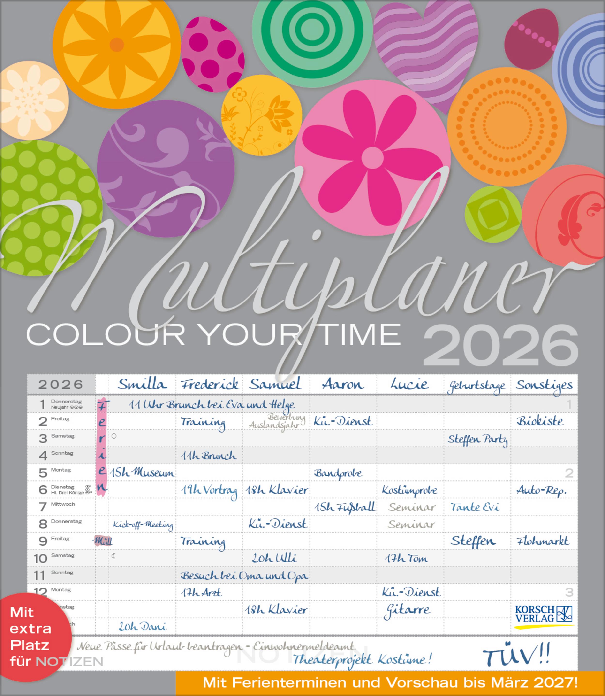 Vorderes Coverbild Multiplaner - Colour your time 2026