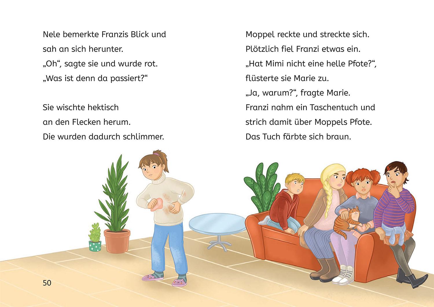 Beispielinhalt (Bild) Die drei !!!, Bücherhelden 2. Klasse, Tatort Katzen-Café