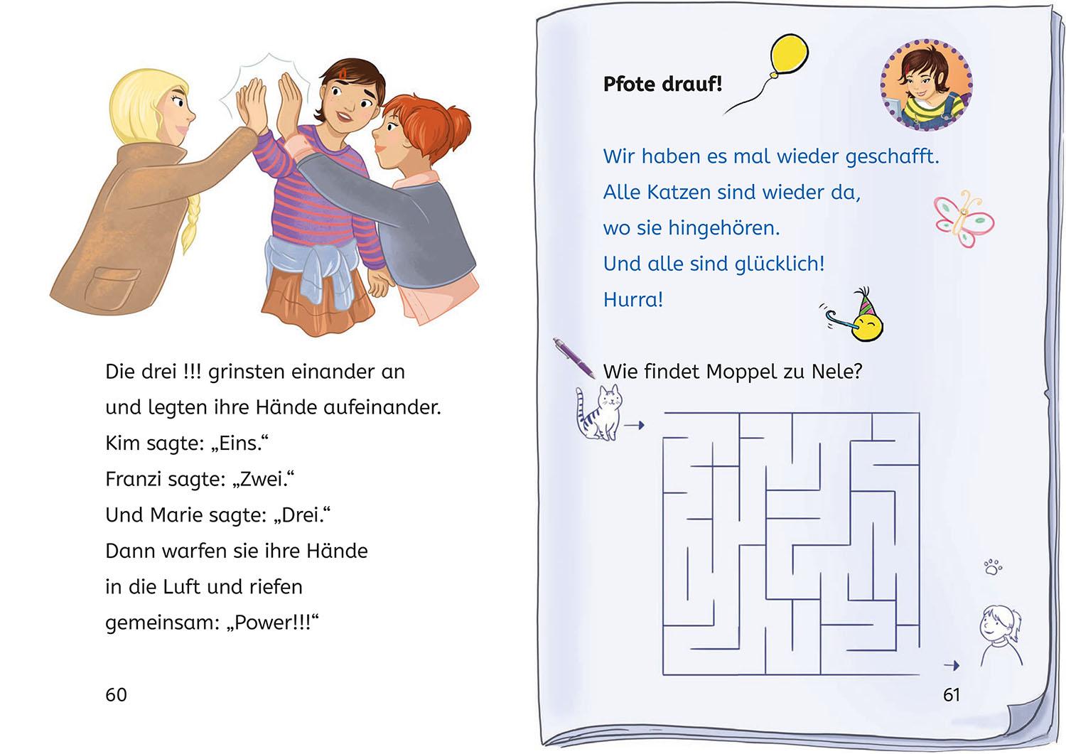 Beispielinhalt (Bild) Die drei !!!, Bücherhelden 2. Klasse, Tatort Katzen-Café