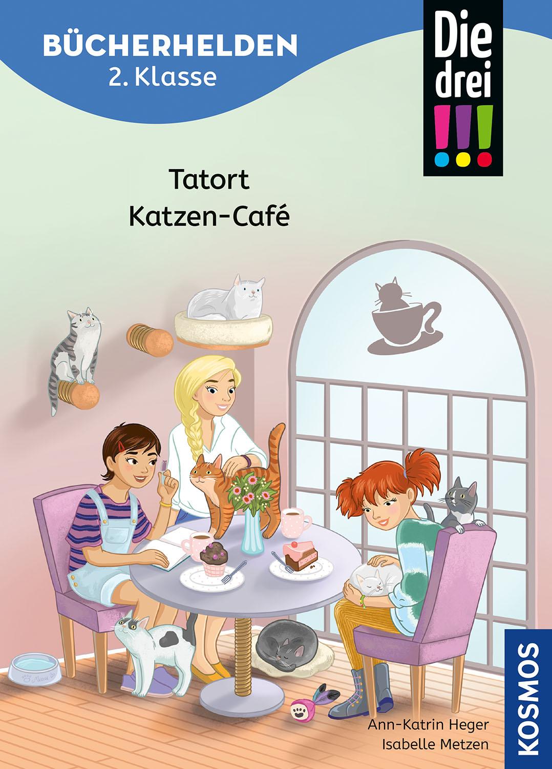 Vorderes Coverbild Die drei !!!, Bücherhelden 2. Klasse, Tatort Katzen-Café