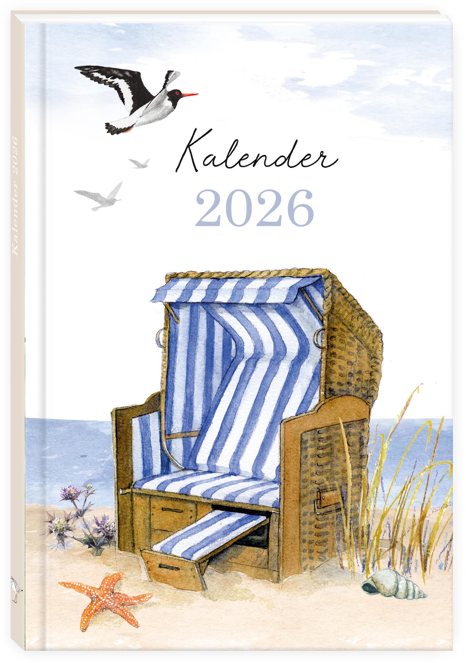 Vorderes Coverbild Taschenkalender Strandkorb 2026