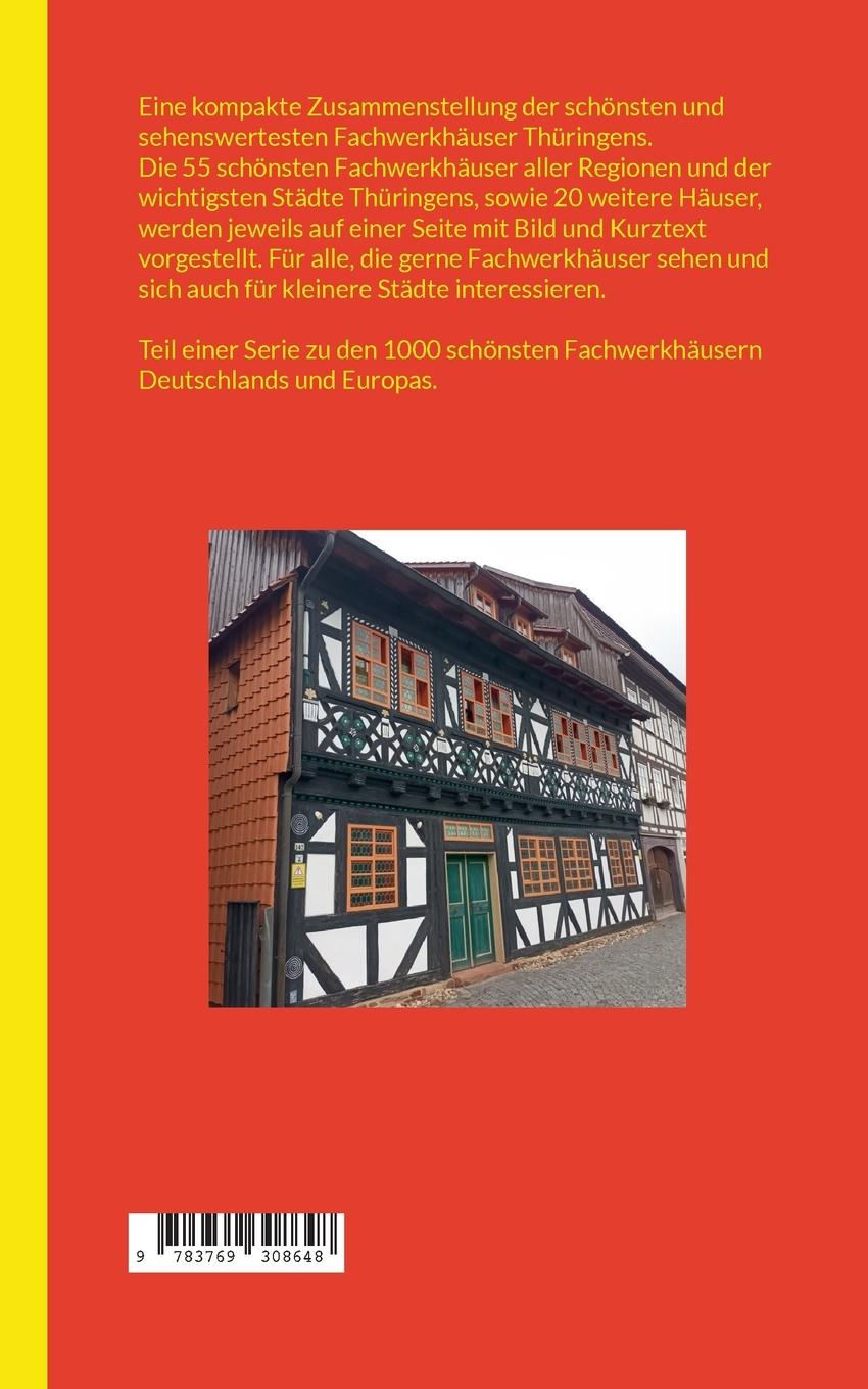 Rückseitencover Die schönsten Fachwerkhäuser Thüringens