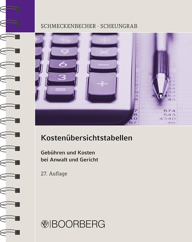 Vorderes Coverbild Kostenübersichtstabellen