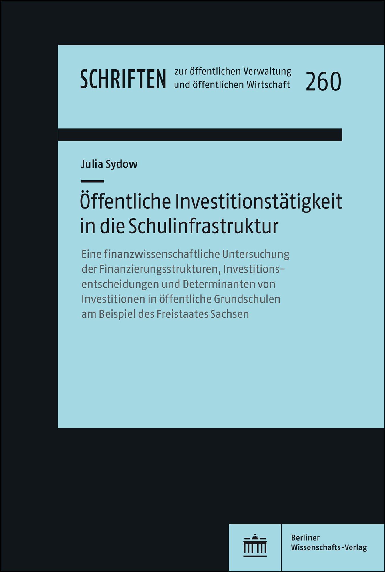 Vorderes Coverbild Öffentliche Investitionstätigkeit in die Schulinfrastruktur