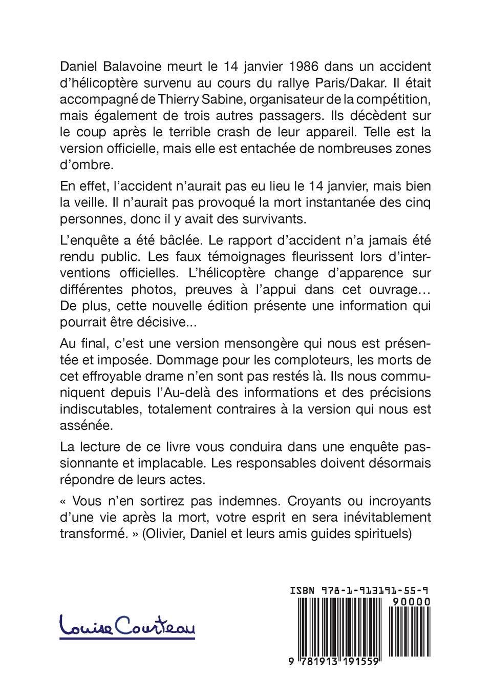 Rückseitencover Daniel Balavoine, meurtre déguisé ?