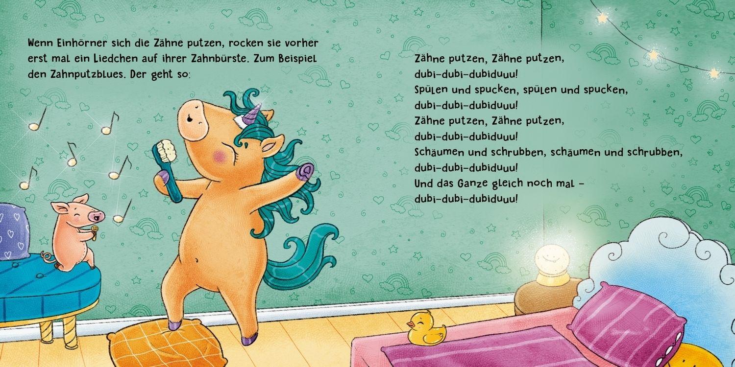 Beispielinhalt (Bild) Weißt du, wie Einhörner ihre Zähne putzen?