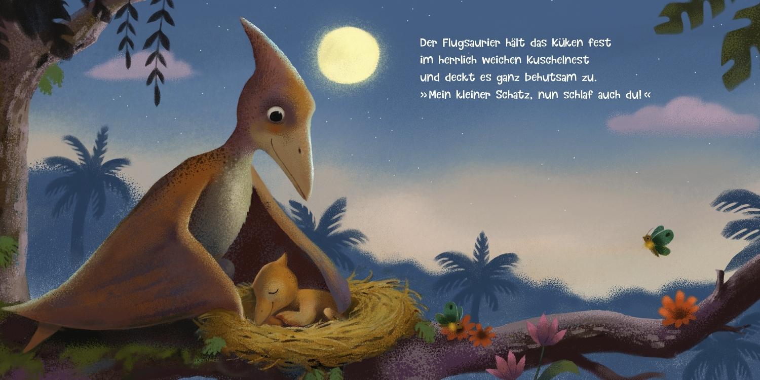 Beispielinhalt (Bild) Wie kleine Dinos schlafen gehen