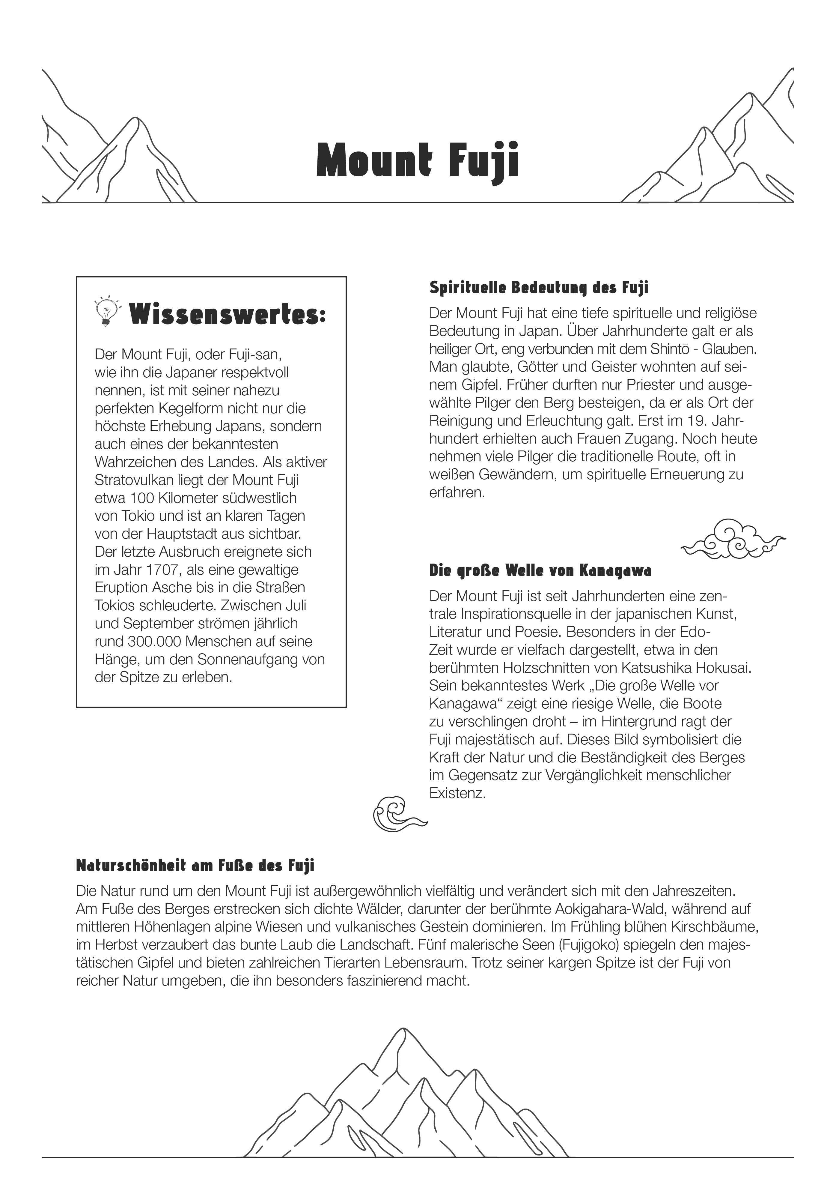 Beispielinhalt (Bild) Berge - Wochenkalender mit 53 Motiven und Beschreibungen