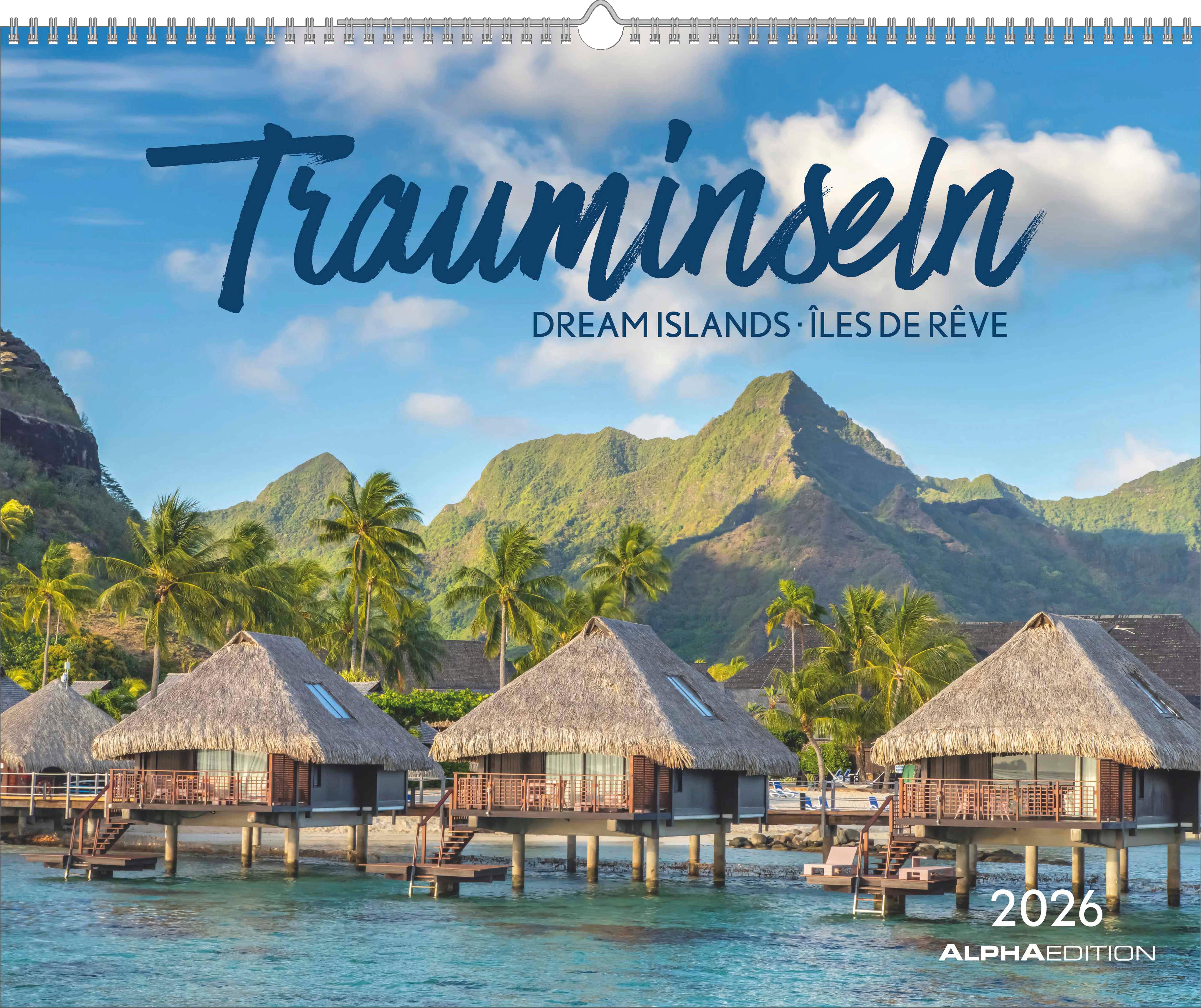 Vorderes Coverbild ALPHA EDITION - Trauminseln 2026 - 52 x 42,5 cm