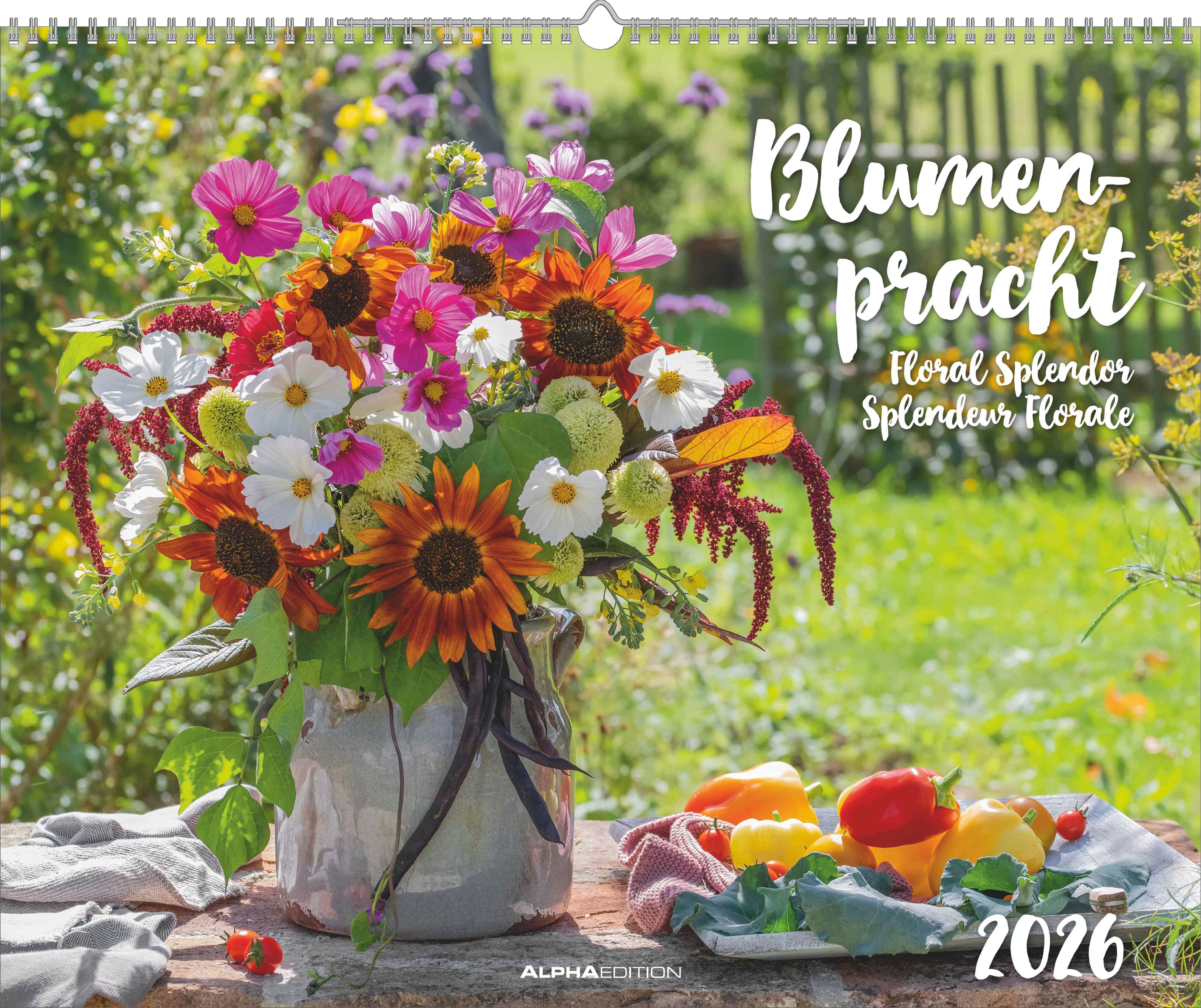 Vorderes Coverbild Blumenpracht - Wandkalender mit 12 bezaubernden Blumenmotiven