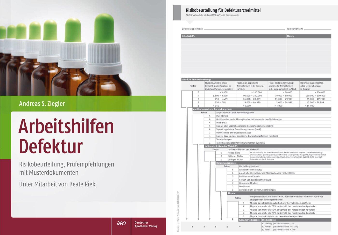 Vorderes Coverbild Arbeitshilfen Defektur mit Risikobeurteilungs-Block