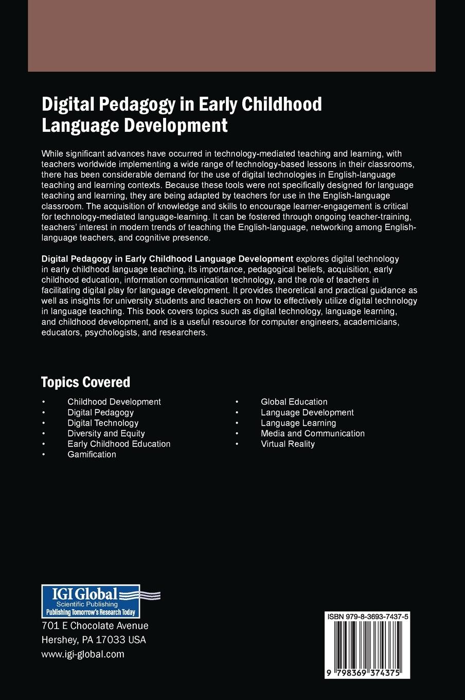 Rückseitencover Digital Pedagogy in Early Childhood Language Development