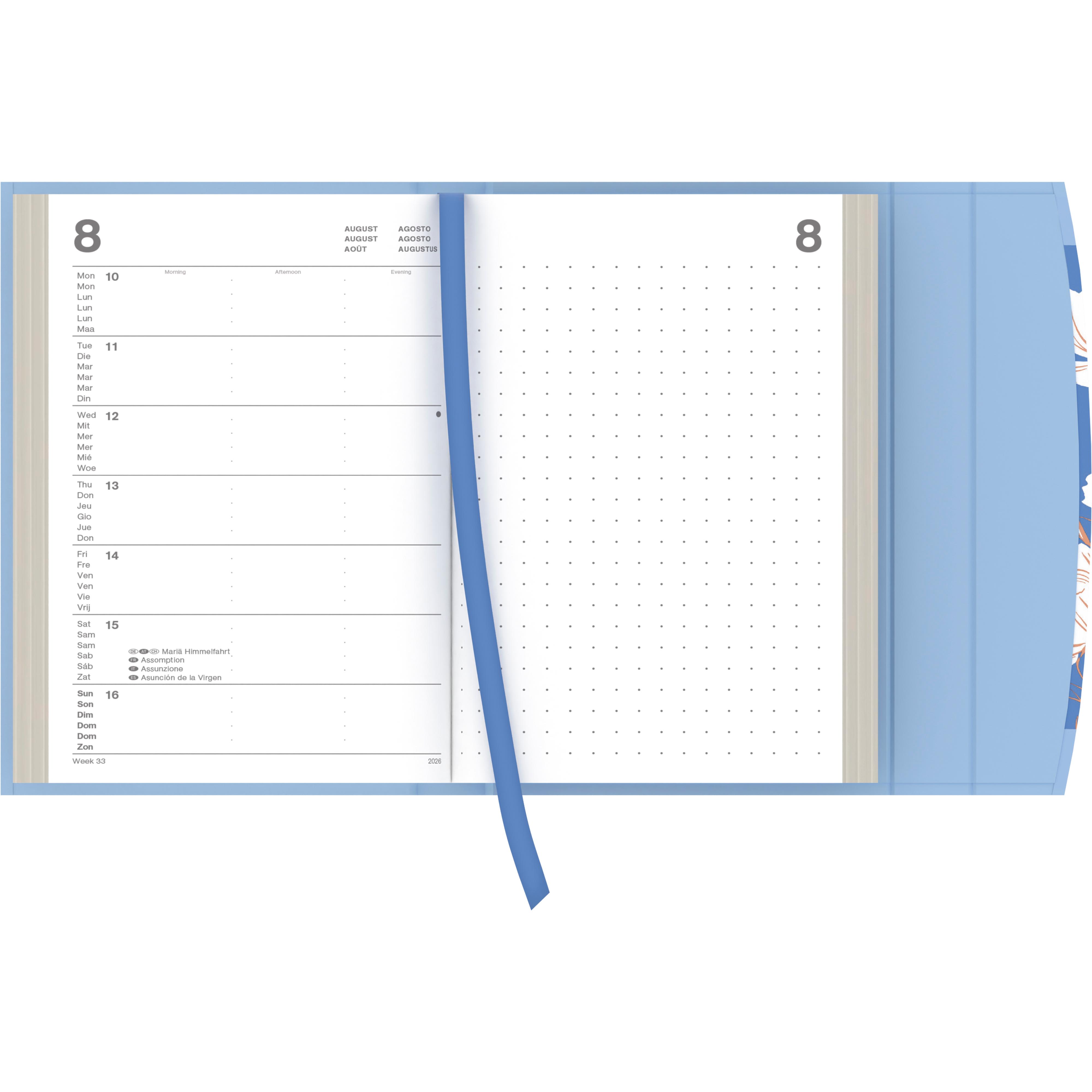 Beispielinhalt (Bild) Kat Menschik - Flowers 2026 - Cosmeas - Diary - Buchkalender - Taschenkalender - 10x15