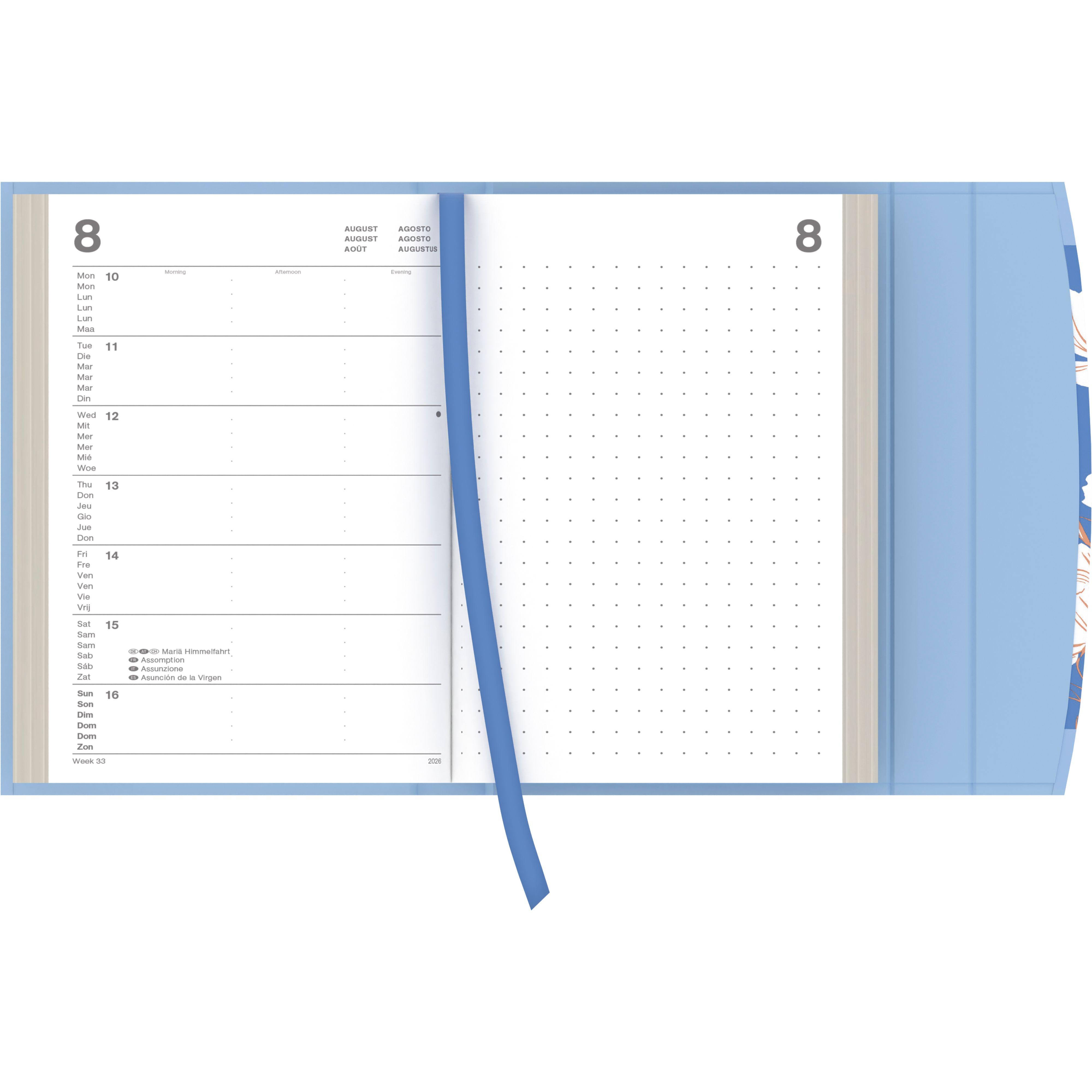 Beispielinhalt (Bild) Kat Menschik - Flowers 2026 - Cosmeas - Diary - Buchkalender - Taschenkalender - 10x15