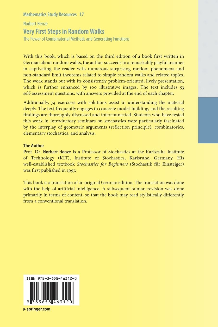 Rückseitencover Very First Steps in Random Walks