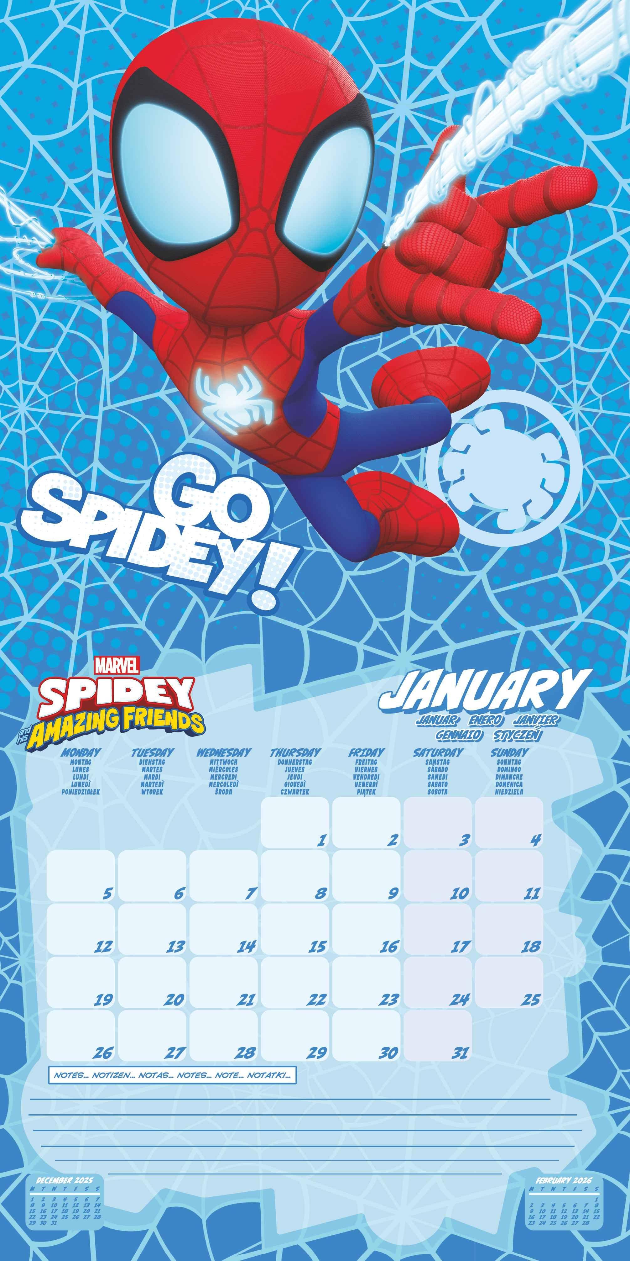 Beispielinhalt (Bild) SPIDEY AMAZING FRIENDS - Broschürenkalender 30 x 30