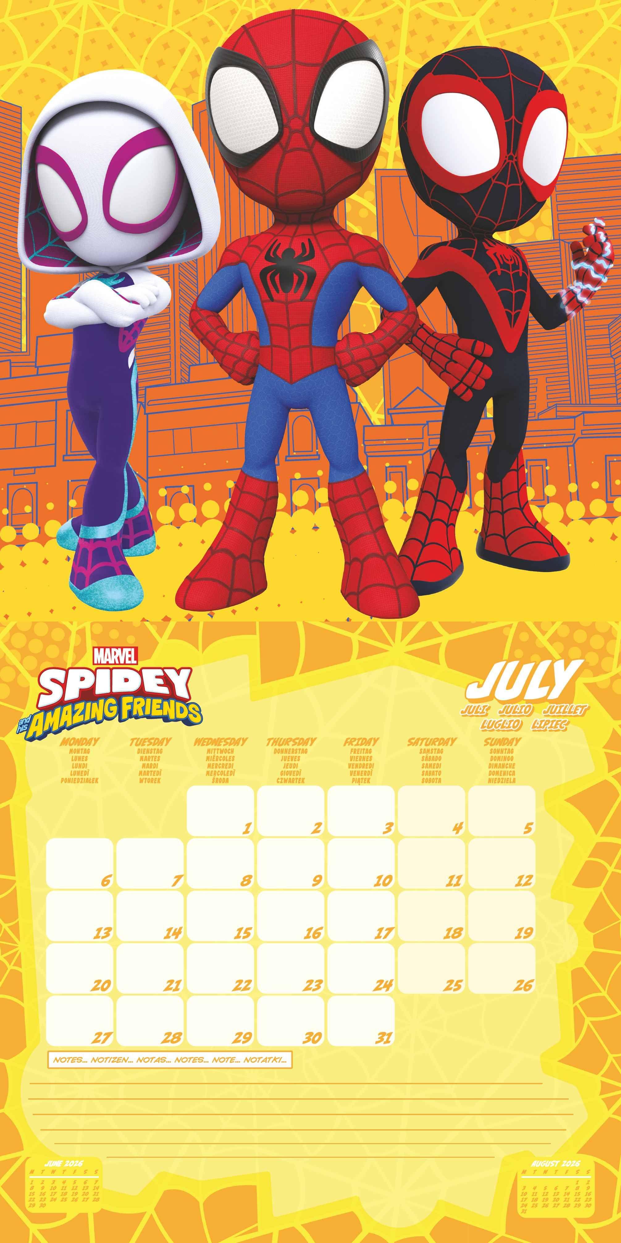 Beispielinhalt (Bild) SPIDEY AMAZING FRIENDS - Broschürenkalender 30 x 30