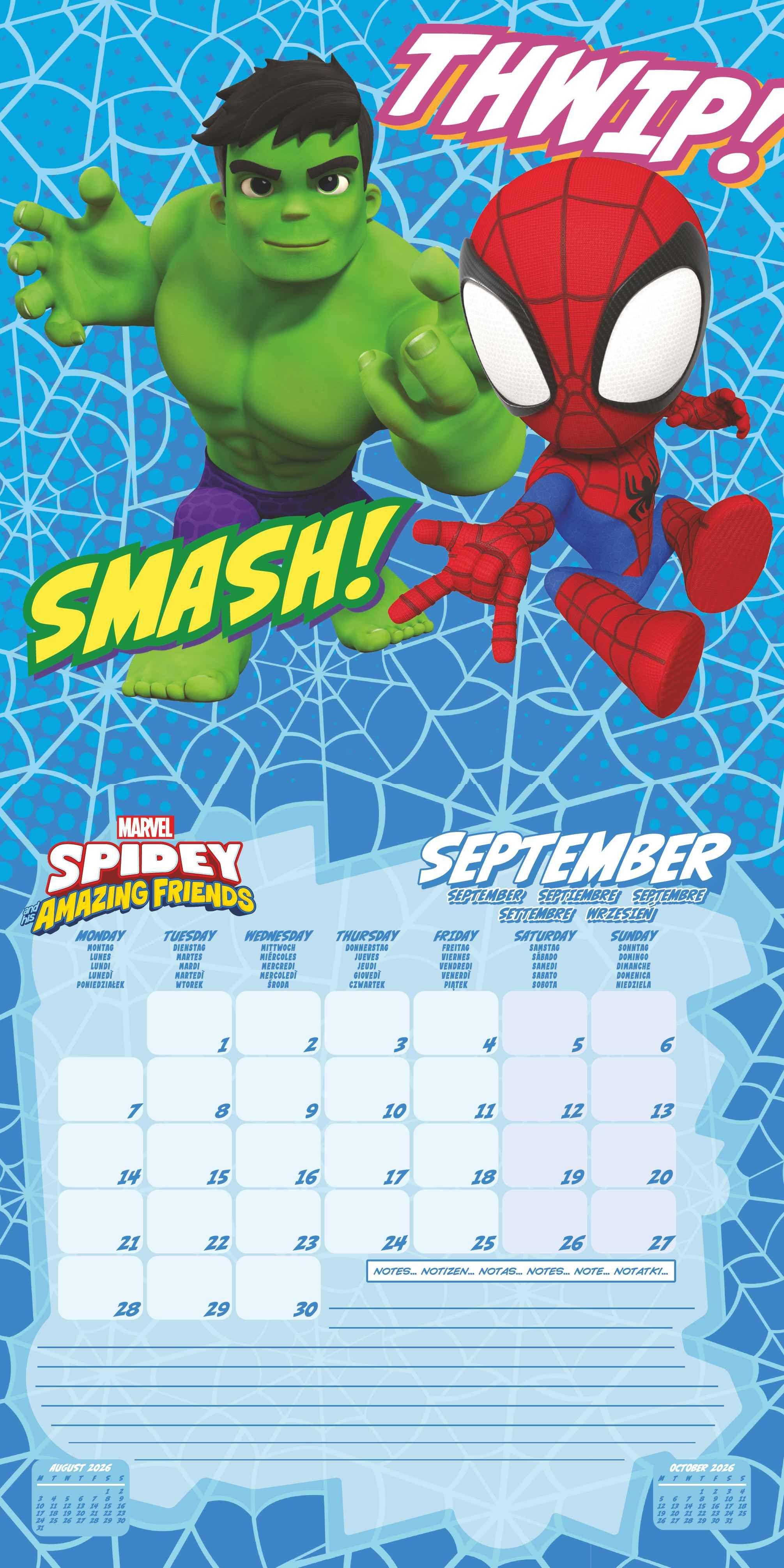 Beispielinhalt (Bild) SPIDEY AMAZING FRIENDS - Broschürenkalender 30 x 30