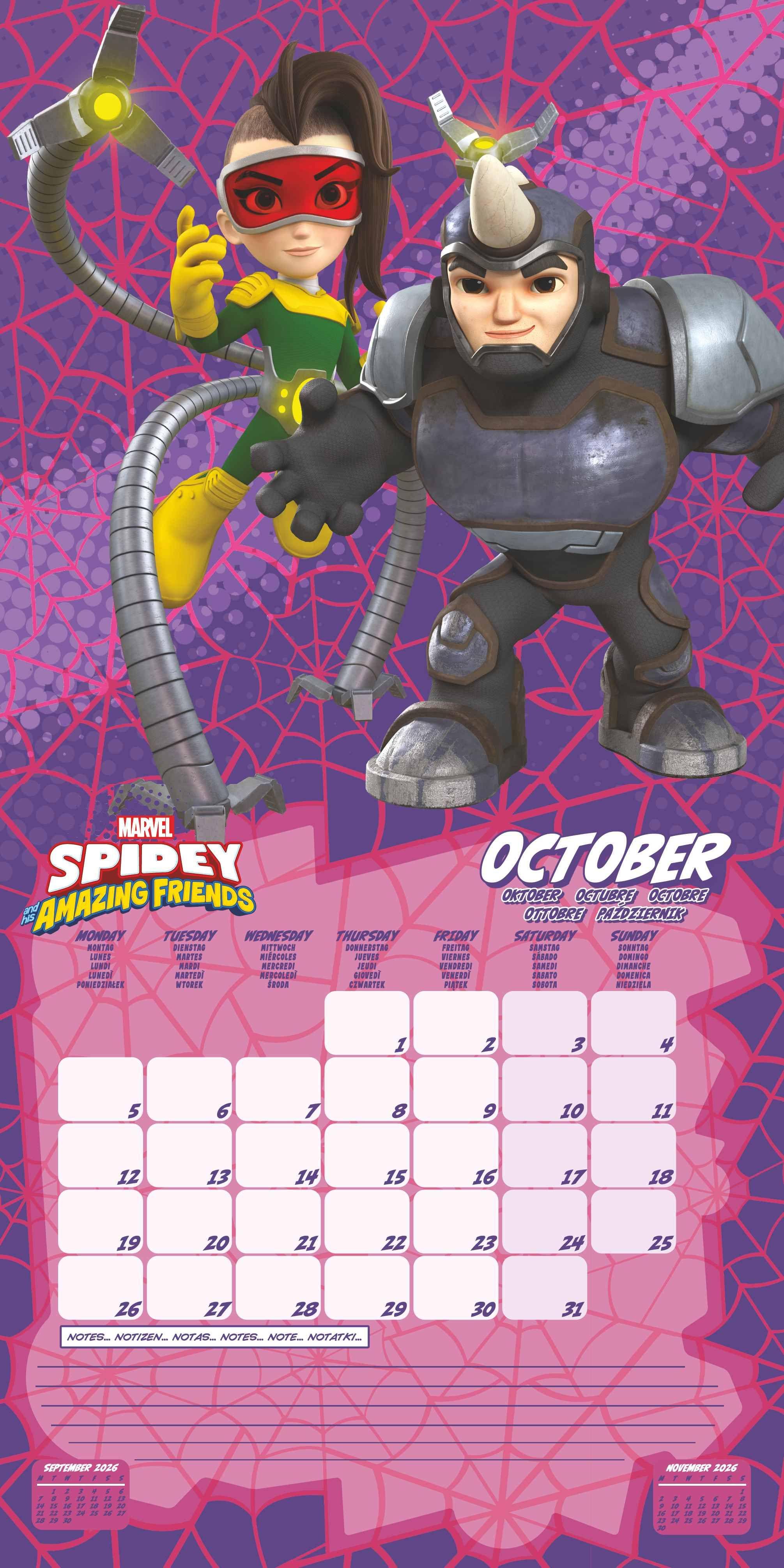 Beispielinhalt (Bild) SPIDEY AMAZING FRIENDS - Broschürenkalender 30 x 30