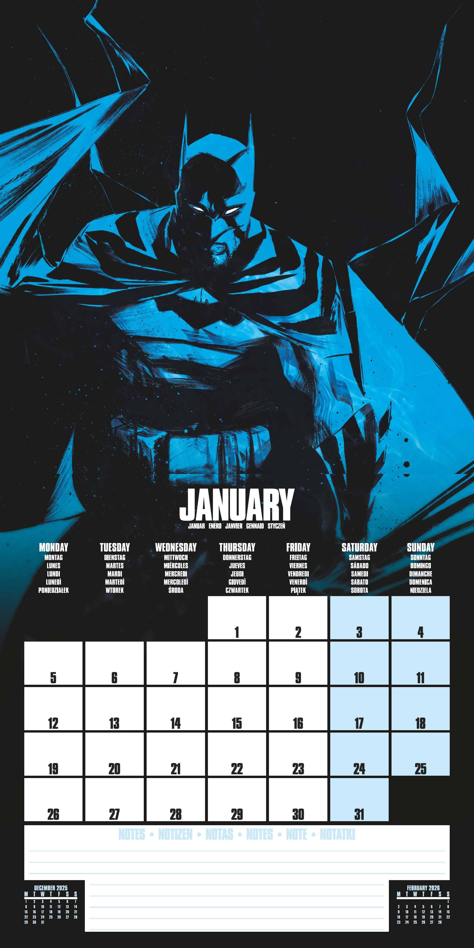 Beispielinhalt (Bild) BATMAN Broschürenkalender im Format 30 x 30
