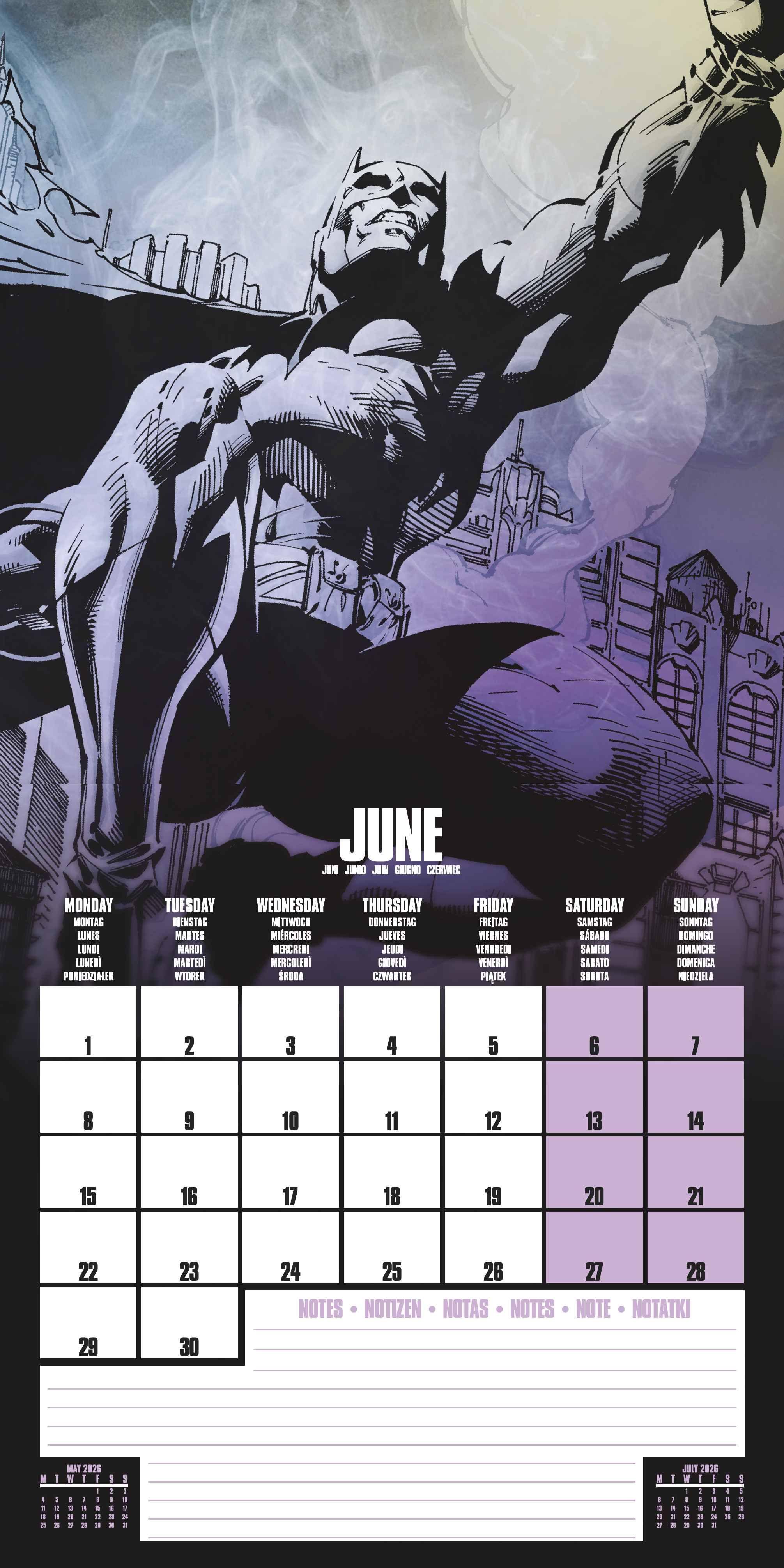 Beispielinhalt (Bild) BATMAN Broschürenkalender im Format 30 x 30