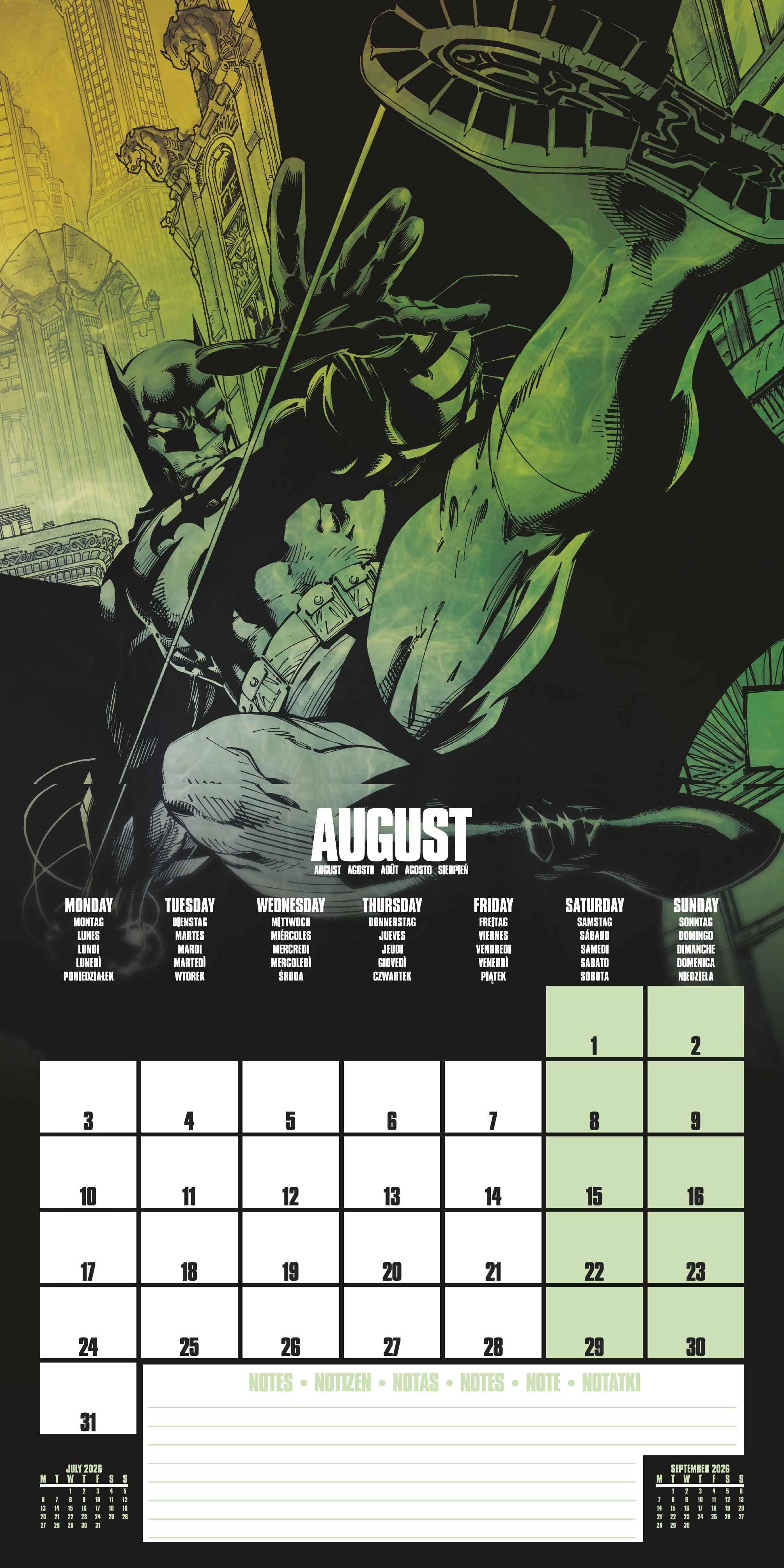 Beispielinhalt (Bild) BATMAN Broschürenkalender im Format 30 x 30