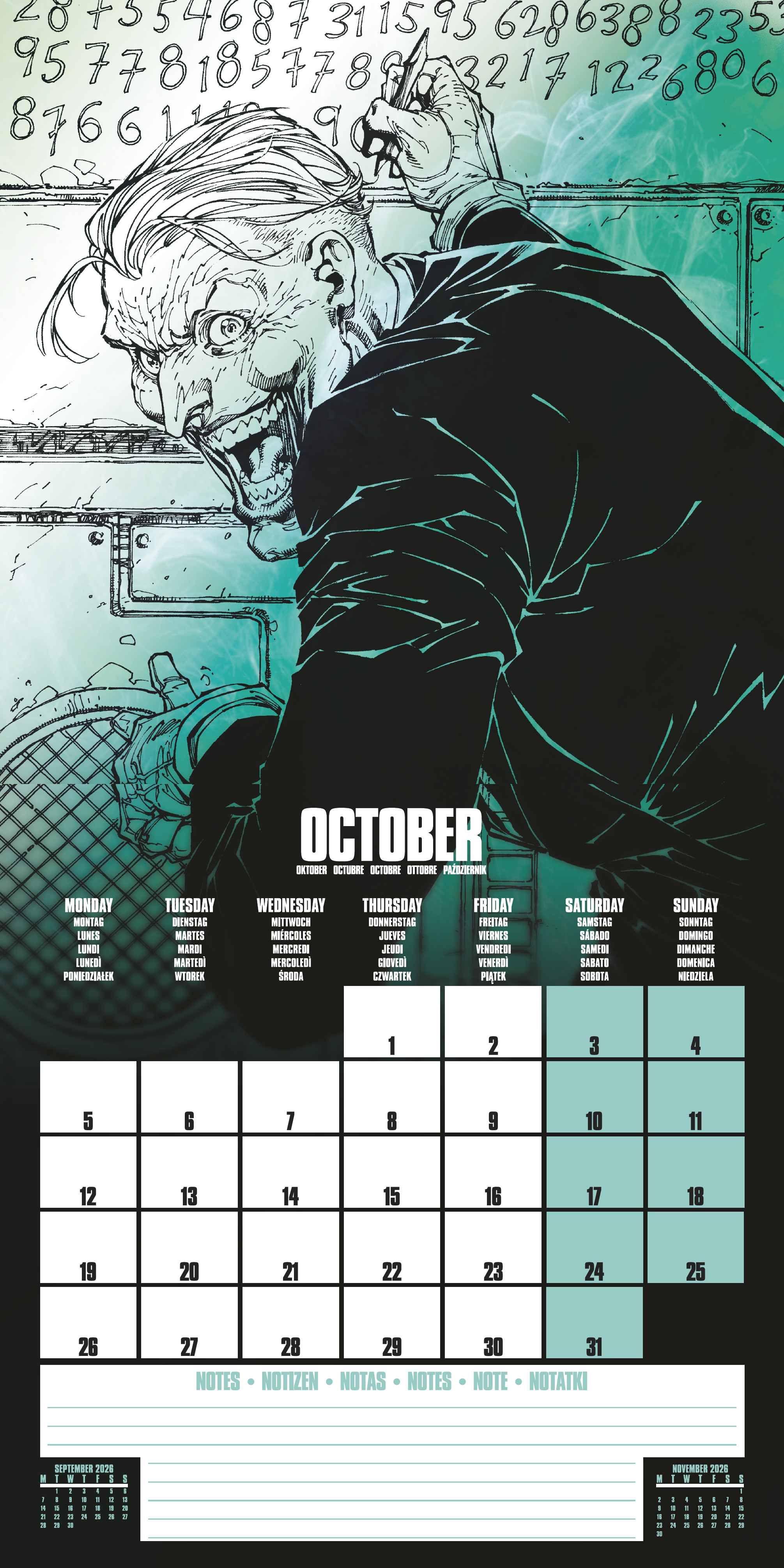 Beispielinhalt (Bild) BATMAN Broschürenkalender im Format 30 x 30