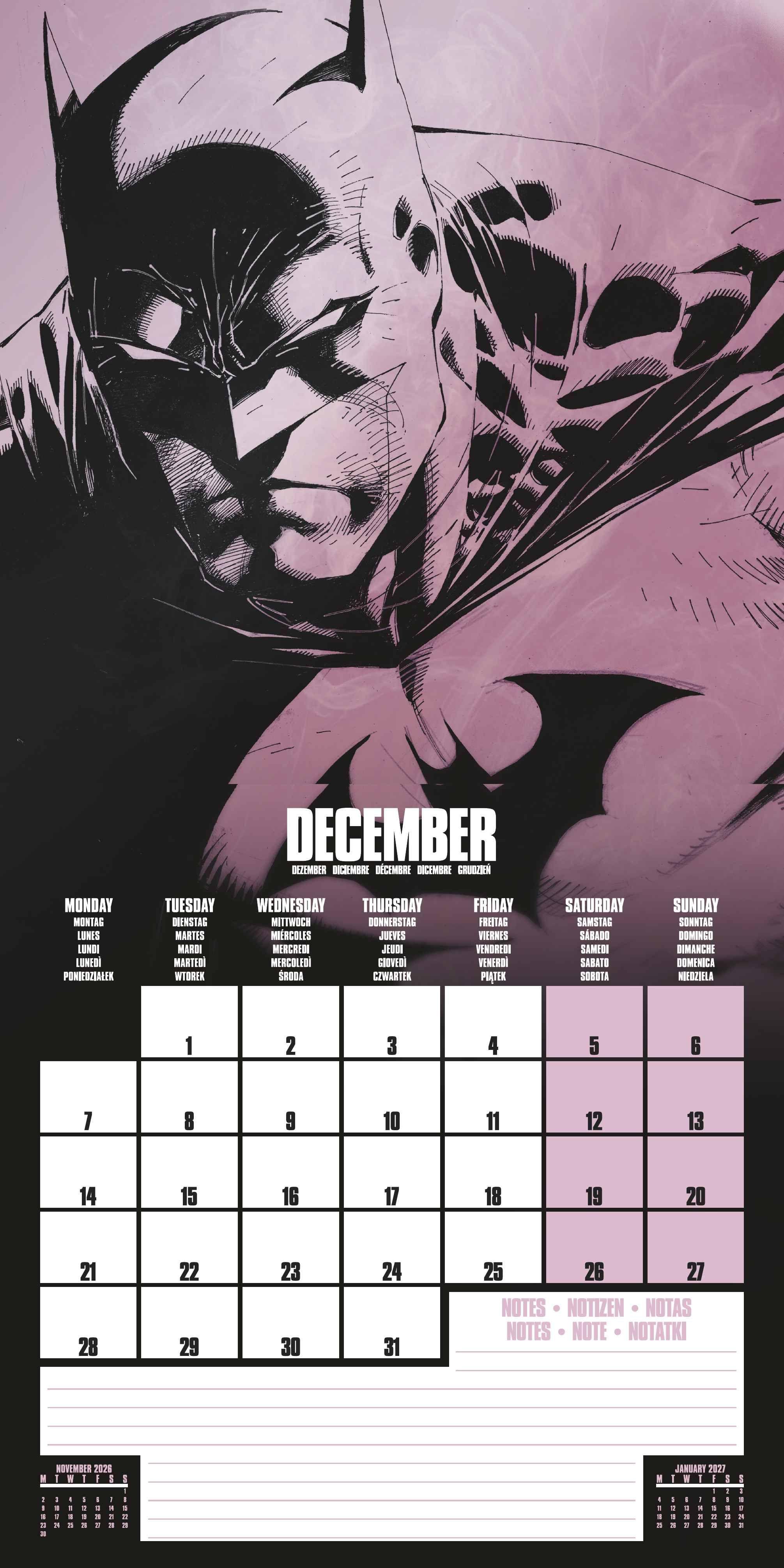 Beispielinhalt (Bild) BATMAN Broschürenkalender im Format 30 x 30