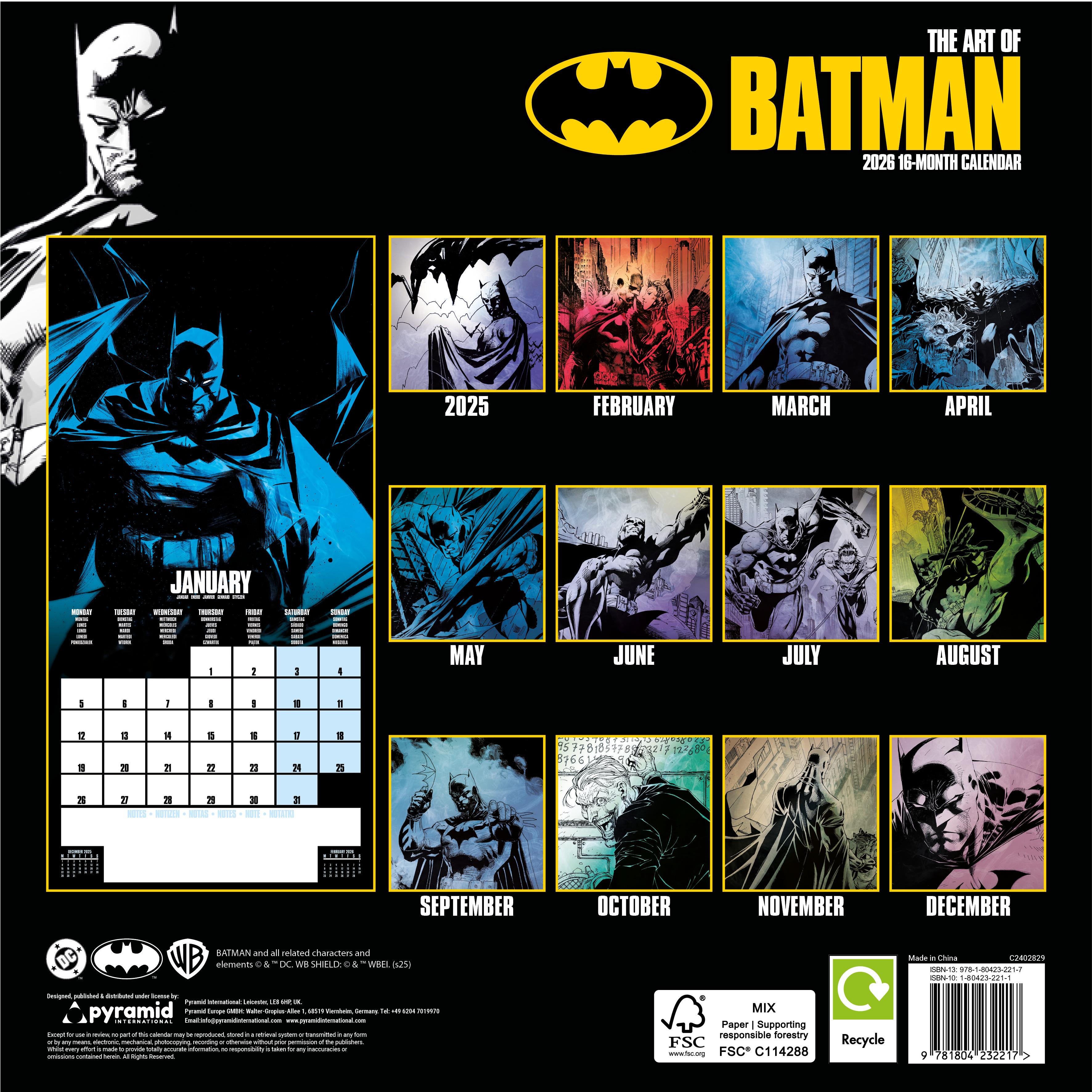 Rückseitencover BATMAN Broschürenkalender im Format 30 x 30