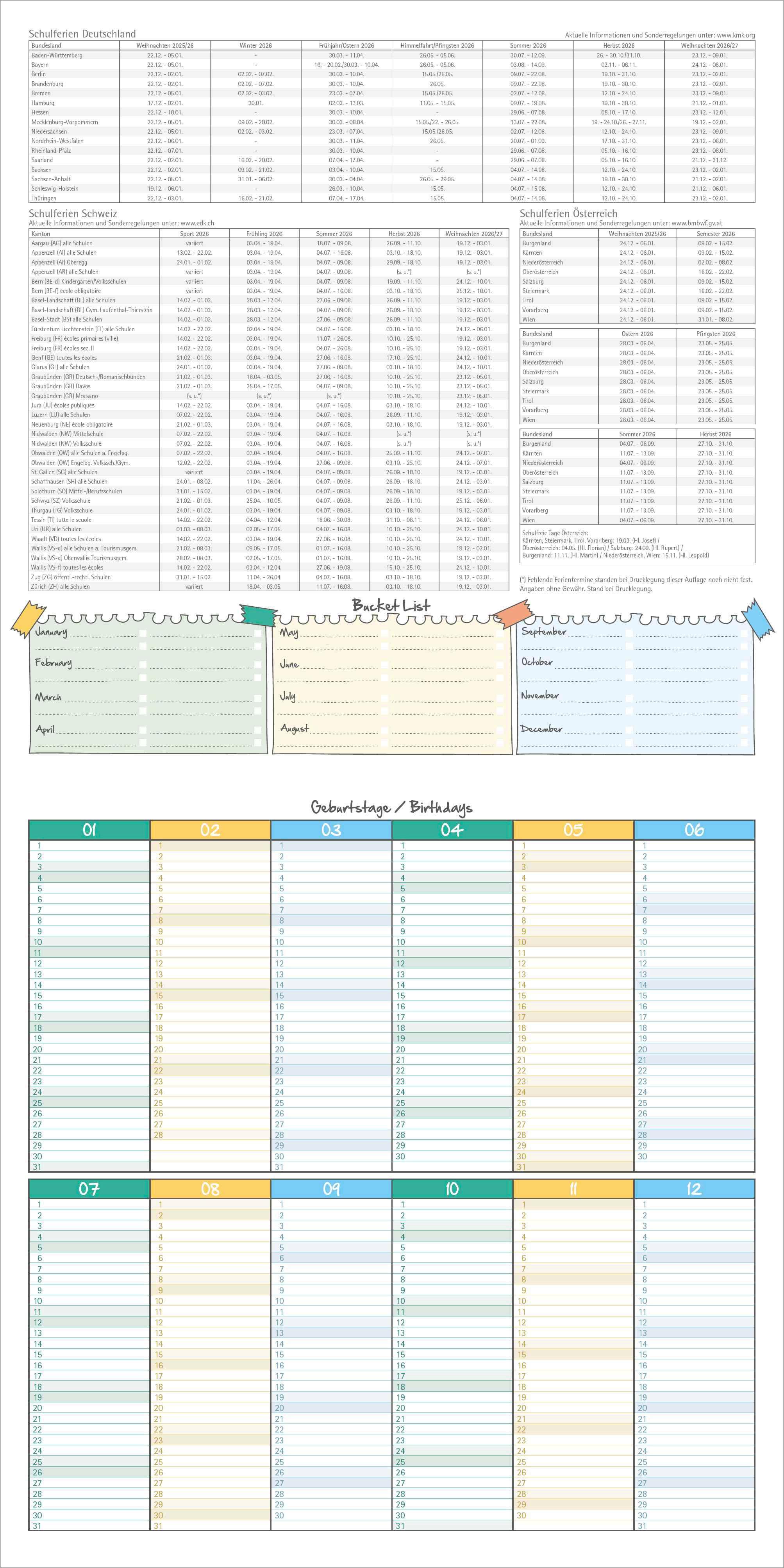 Beispielinhalt (Bild) Familienplaner Beste Freunde 2026 - Broschürenkalender im Format 30 x 30