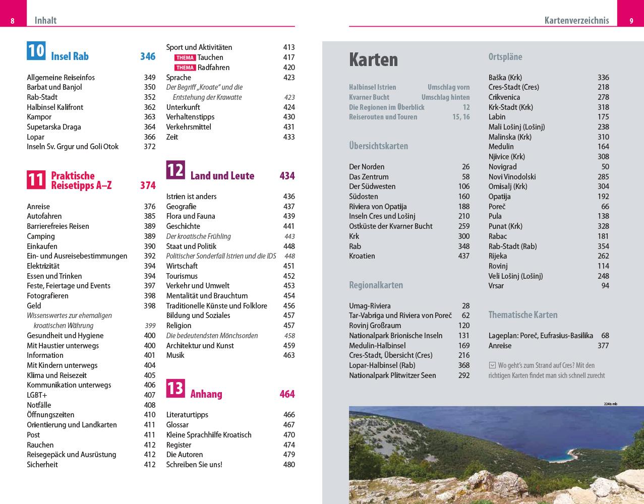 Beispielinhalt (Bild) Reise Know-How Reiseführer Kroatien: Istrien und Kvarner Bucht