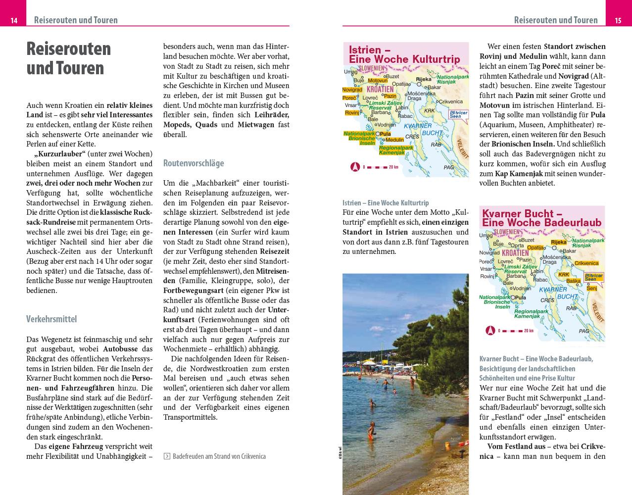 Beispielinhalt (Bild) Reise Know-How Reiseführer Kroatien: Istrien und Kvarner Bucht
