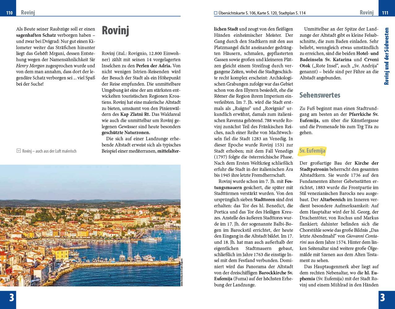 Beispielinhalt (Bild) Reise Know-How Reiseführer Kroatien: Istrien und Kvarner Bucht