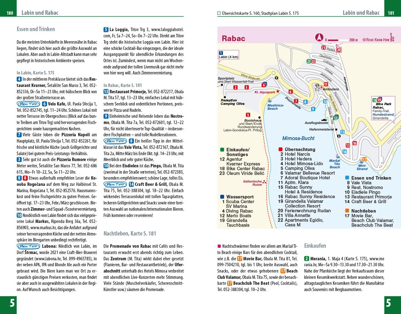 Beispielinhalt (Bild) Reise Know-How Reiseführer Kroatien: Istrien und Kvarner Bucht