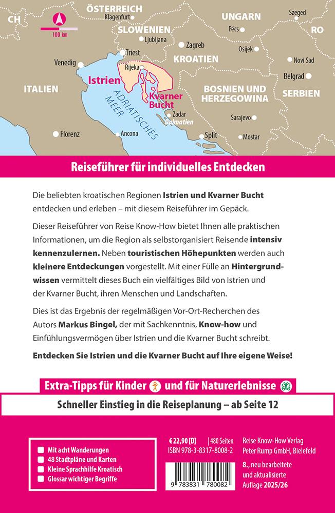 Rückseitencover Reise Know-How Reiseführer Kroatien: Istrien und Kvarner Bucht