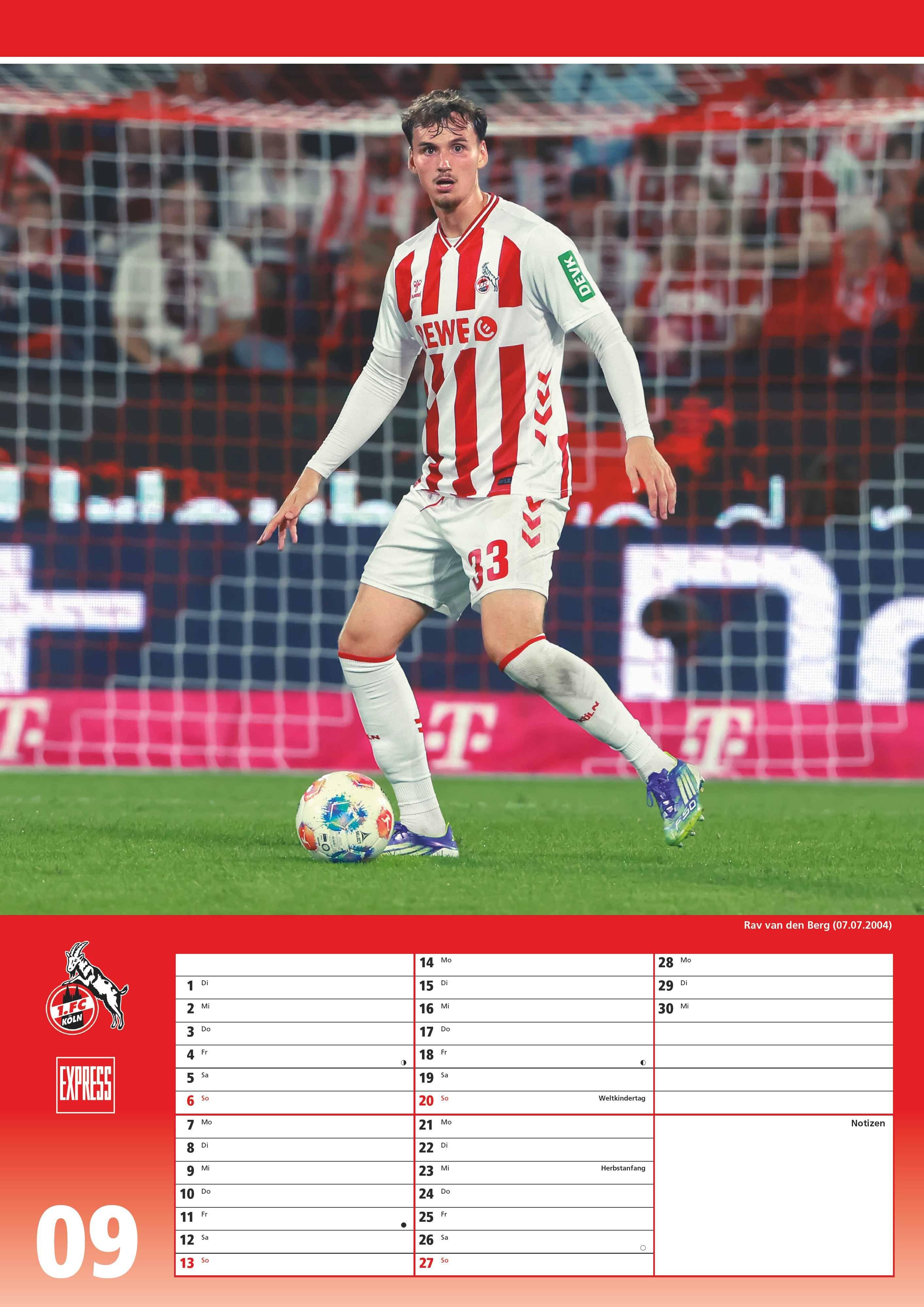 Beispielinhalt (Bild) 1. FC Köln 2026 - Fußball-Kalender - Express-Fankalender - Wandkalender 29,7 x 42 cm