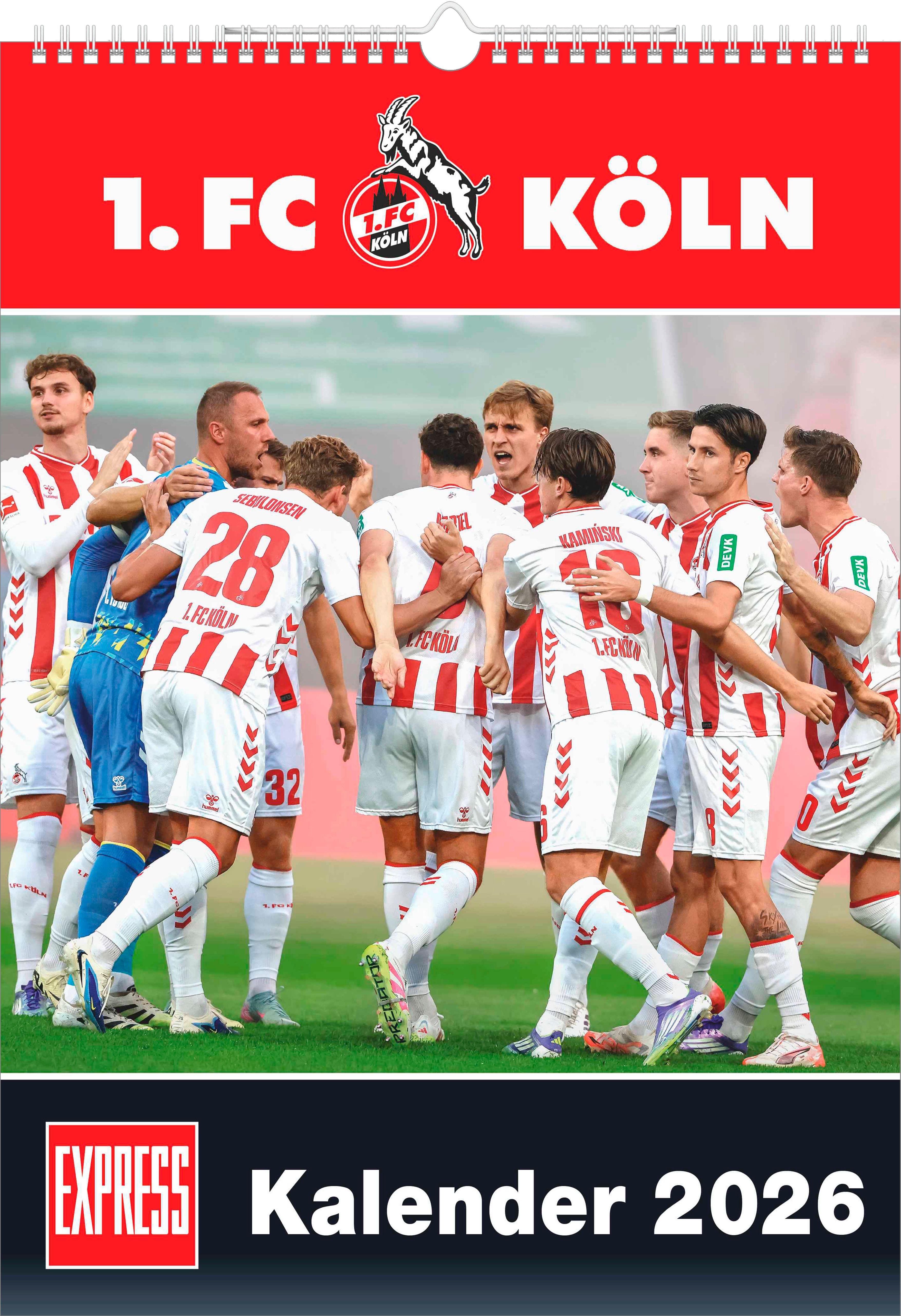 Vorderes Coverbild 1. FC Köln 2026 - Fußball-Kalender - Express-Fankalender - Wandkalender 29,7 x 42 cm