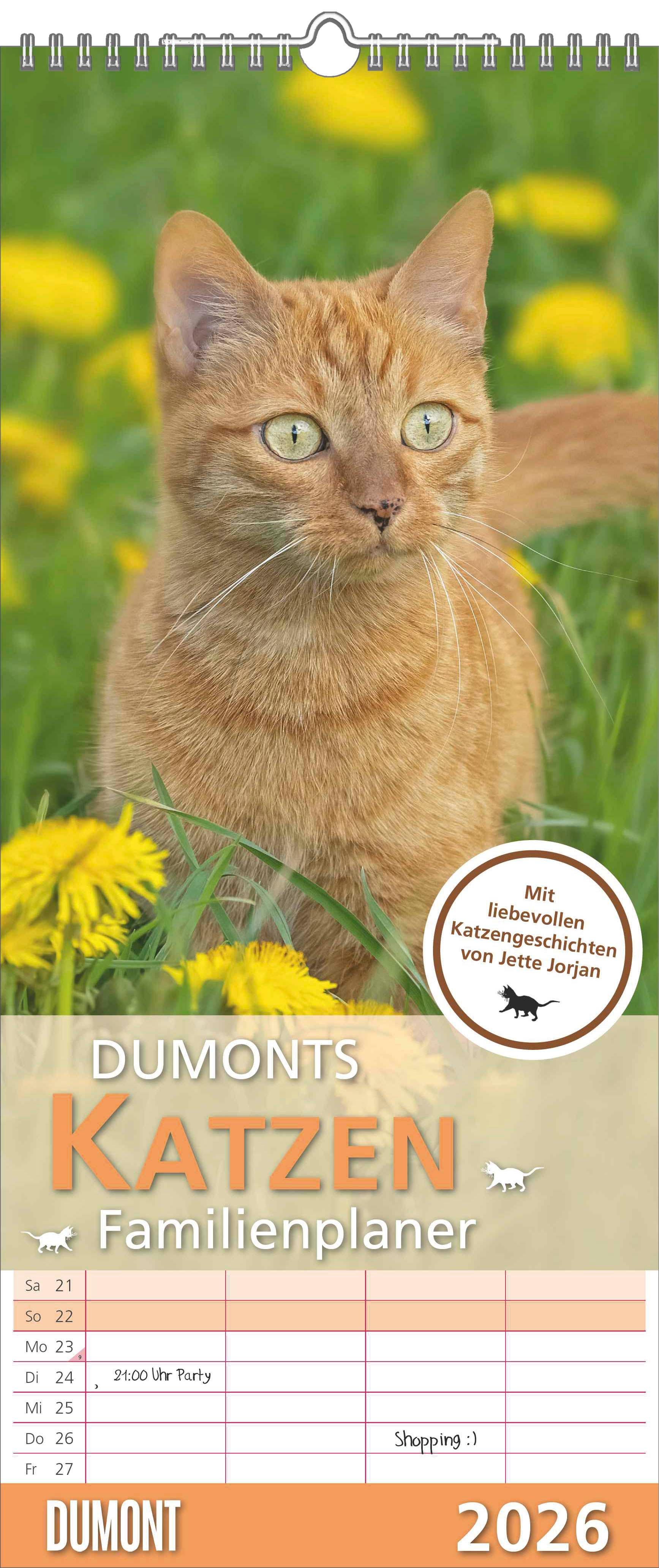 Vorderes Coverbild Dumonts Katzen Kalender - Familienplaner im Format 19,5 x 45