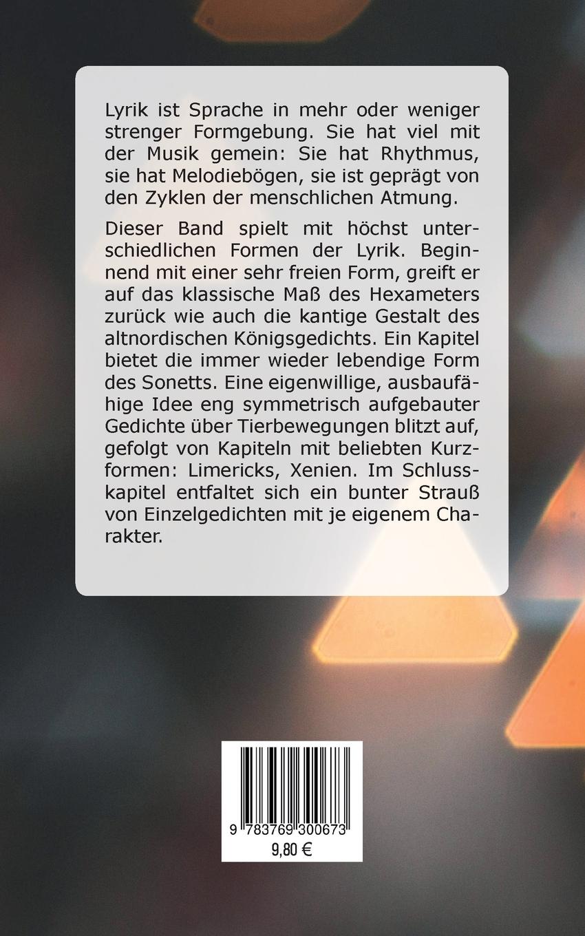 Rückseitencover Spiel mit lyrischen Formen